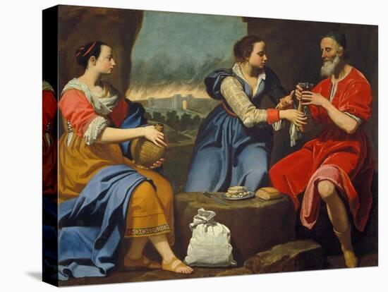 Lot and His Daughters-Lorenzo Lippi-Stretched Canvas