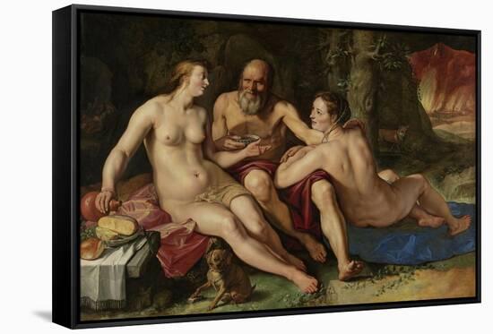 Lot and His Daughters-Hendrick Goltzius-Framed Stretched Canvas