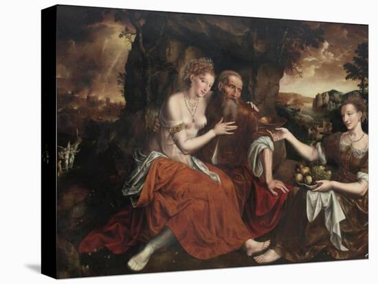 Lot and His Daughters-Jan Massys-Stretched Canvas