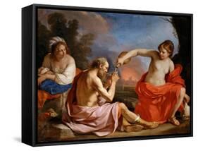 Lot and His Daughters-Guercino-Framed Stretched Canvas