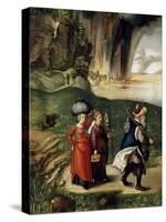 Lot and His Family Fleeing from Sodom-Albrecht Dürer-Stretched Canvas