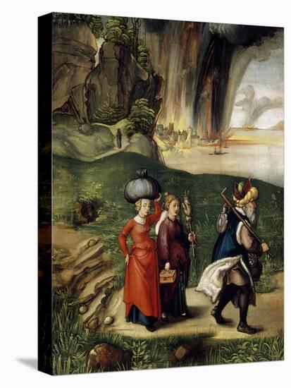 Lot and His Family Fleeing from Sodom-Albrecht Dürer-Stretched Canvas