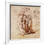 Lot and His Family, Pen and Ink Drawing-Rembrandt van Rijn-Framed Giclee Print