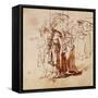 Lot and His Family, Pen and Ink Drawing-Rembrandt van Rijn-Framed Stretched Canvas