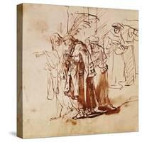 Lot and His Family, Pen and Ink Drawing-Rembrandt van Rijn-Stretched Canvas