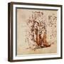 Lot and His Family, Pen and Ink Drawing-Rembrandt van Rijn-Framed Giclee Print