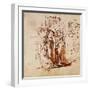 Lot and His Family, Pen and Ink Drawing-Rembrandt van Rijn-Framed Giclee Print