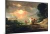 Lot Fleeing from Sodom, 1810 (Oil on Panel)-Benjamin West-Mounted Giclee Print