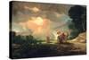 Lot Fleeing from Sodom, 1810 (Oil on Panel)-Benjamin West-Stretched Canvas