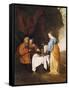 Lot's Daughters Getting Him Drunk-Gabriel Metsu-Framed Stretched Canvas