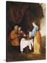 Lot's Daughters Getting Him Drunk-Gabriel Metsu-Stretched Canvas