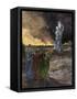 Lot's Wife Becomes a Pillar of Salt Because She Looked Back at Sodom's Destruction-null-Framed Stretched Canvas