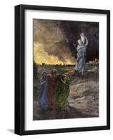 Lot's Wife Becomes a Pillar of Salt Because She Looked Back at Sodom's Destruction-null-Framed Giclee Print