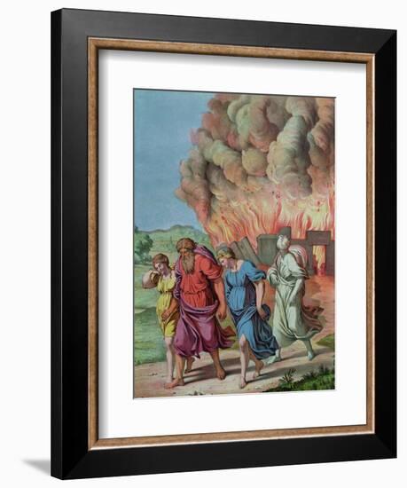 Lot's Wife Looks Back at Sodom and is Changed Into a Pillar of Salt, Illustration For a Catechism-null-Framed Giclee Print