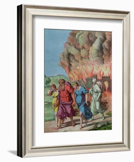 Lot's Wife Looks Back at Sodom and is Changed Into a Pillar of Salt, Illustration For a Catechism-null-Framed Giclee Print