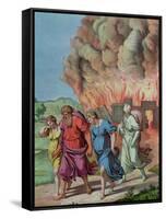 Lot's Wife Looks Back at Sodom and is Changed Into a Pillar of Salt, Illustration For a Catechism-null-Framed Stretched Canvas