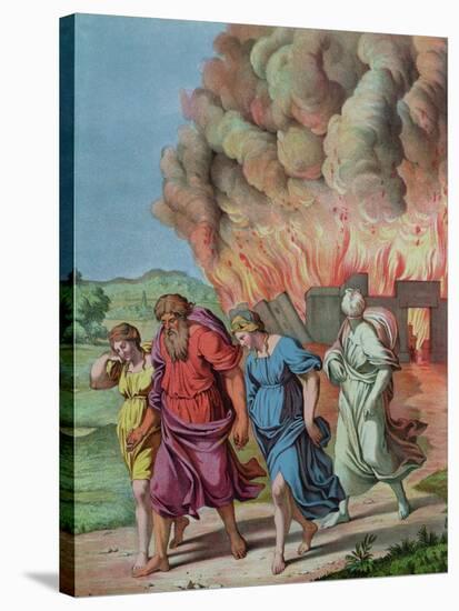 Lot's Wife Looks Back at Sodom and is Changed Into a Pillar of Salt, Illustration For a Catechism-null-Stretched Canvas