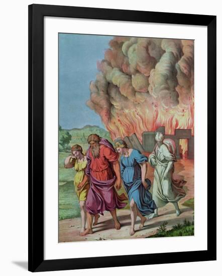 Lot's Wife Looks Back at Sodom and is Changed Into a Pillar of Salt, Illustration For a Catechism-null-Framed Giclee Print