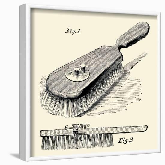 Lotion Dispensing Hair Brush-null-Framed Art Print