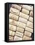 Lots of Different Wine Corks Lying Side by Side-null-Framed Stretched Canvas