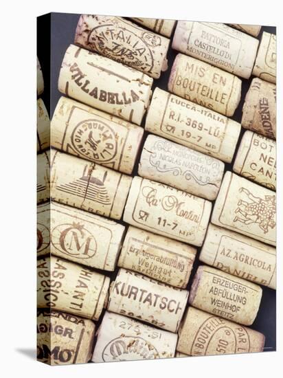 Lots of Different Wine Corks Lying Side by Side-null-Stretched Canvas