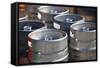 Lots of Metal Barrels at A Beer Factory-Voy-Framed Stretched Canvas