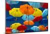 Lots of Umbrellas Coloring the Sky in the City of Agueda, Portugal-Hugo Felix-Mounted Photographic Print