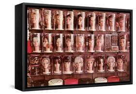 Lots of Wigs on Mannequins' Heads-null-Framed Stretched Canvas