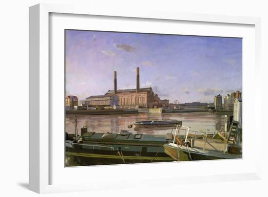 Lots Road and Barges, 1988-Richard Foster-Framed Giclee Print