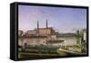Lots Road and Barges, 1988-Richard Foster-Framed Stretched Canvas
