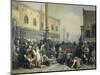 Lottery Draw in Saint Mark's Square, 1847-Eugenio Gignous-Mounted Giclee Print