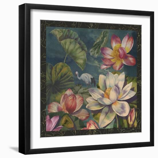 Lotus and Crane-Bill Jackson-Framed Premium Giclee Print