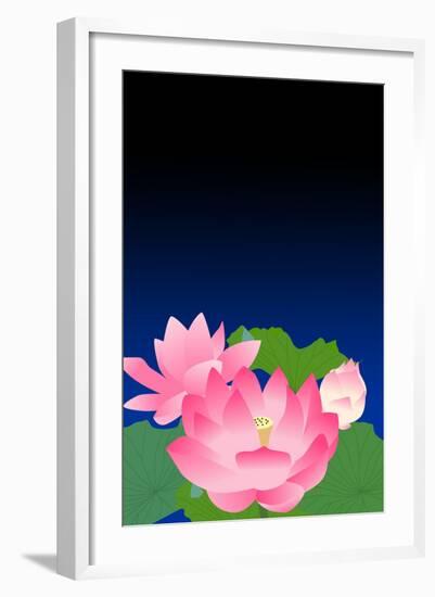 Lotus at Dark Night-Ikuko Kowada-Framed Giclee Print