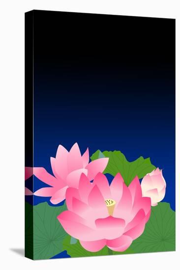 Lotus at Dark Night-Ikuko Kowada-Stretched Canvas