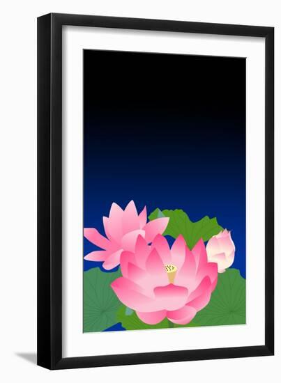 Lotus at Dark Night-Ikuko Kowada-Framed Giclee Print