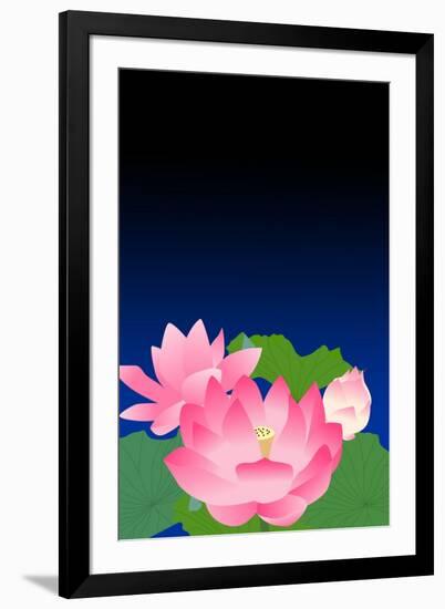 Lotus at Dark Night-Ikuko Kowada-Framed Giclee Print