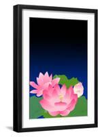 Lotus at Dark Night-Ikuko Kowada-Framed Premium Giclee Print