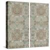 Lotus Brocade II-Oriental School-Stretched Canvas