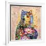 Lotus Cat-Oxana Zaika-Framed Giclee Print