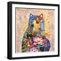 Lotus Cat-Oxana Zaika-Framed Giclee Print