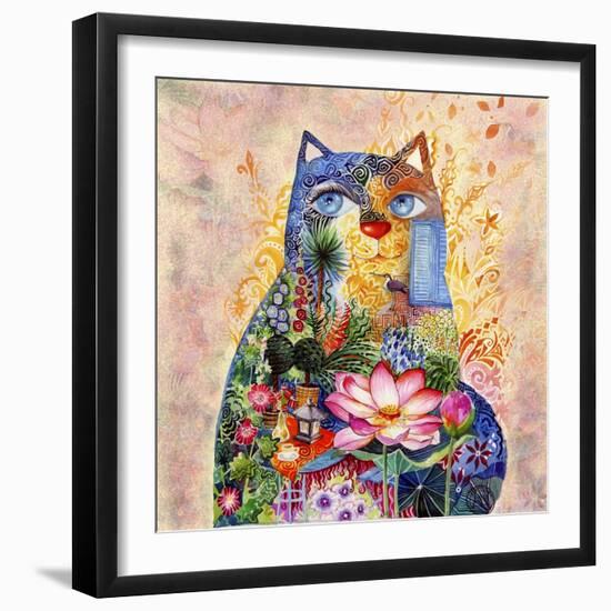 Lotus Cat-Oxana Zaika-Framed Giclee Print