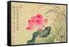 Lotus Flower, by Yun Shou-P'Ing (1633-90), from an 'Album of Flowers', (W/C on Silk Backed Paper)-Yun Shouping-Framed Stretched Canvas