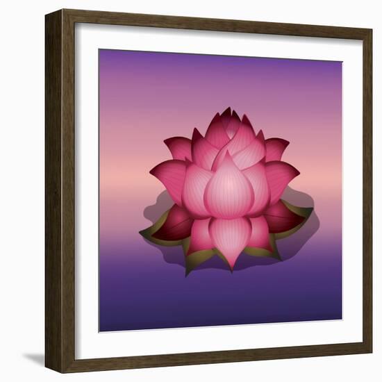 Lotus Flower over Blur Isolated Icon Design-Paulo Gomez-Framed Art Print