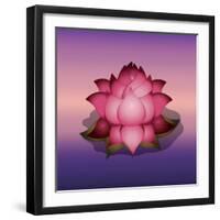 Lotus Flower over Blur Isolated Icon Design-Paulo Gomez-Framed Art Print