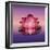 Lotus Flower over Blur Isolated Icon Design-Paulo Gomez-Framed Art Print