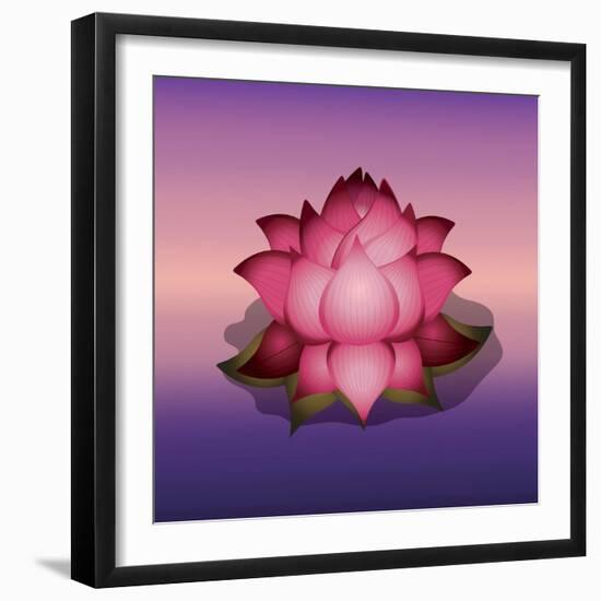 Lotus Flower over Blur Isolated Icon Design-Paulo Gomez-Framed Art Print