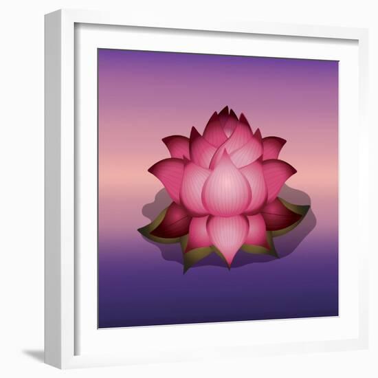 Lotus Flower over Blur Isolated Icon Design-Paulo Gomez-Framed Art Print