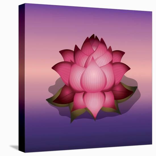 Lotus Flower over Blur Isolated Icon Design-Paulo Gomez-Stretched Canvas