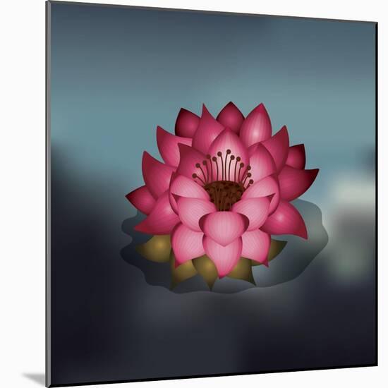 Lotus Flower over Blur Isolated Icon Design-Paulo Gomez-Mounted Art Print