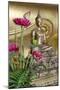 Lotus Flowers, Golden Buddha Statue, Phra Mongkonbophit, Ayutthaya, Thailand-Cindy Miller Hopkins-Mounted Photographic Print